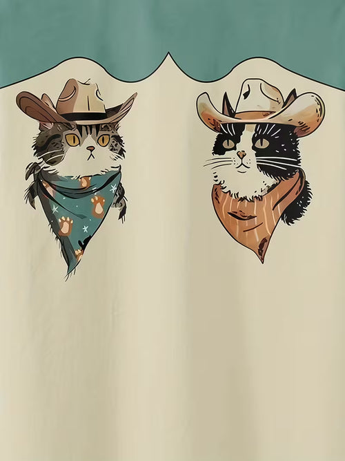 ZooRom Retro Kitten Western Shirt